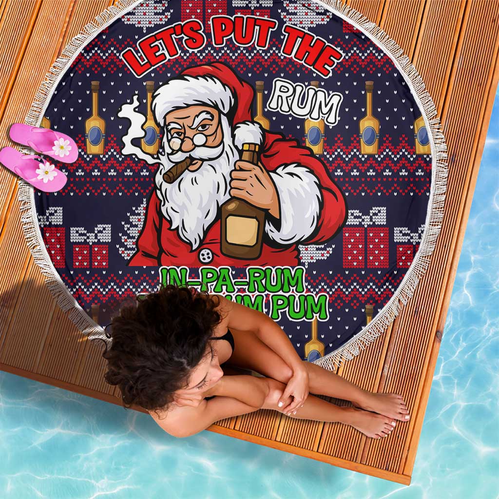 Lets Put The Rum Pum Pum Pum Christmas Beach Blanket Xmas Holiday Patterns - Wonder Print Shop