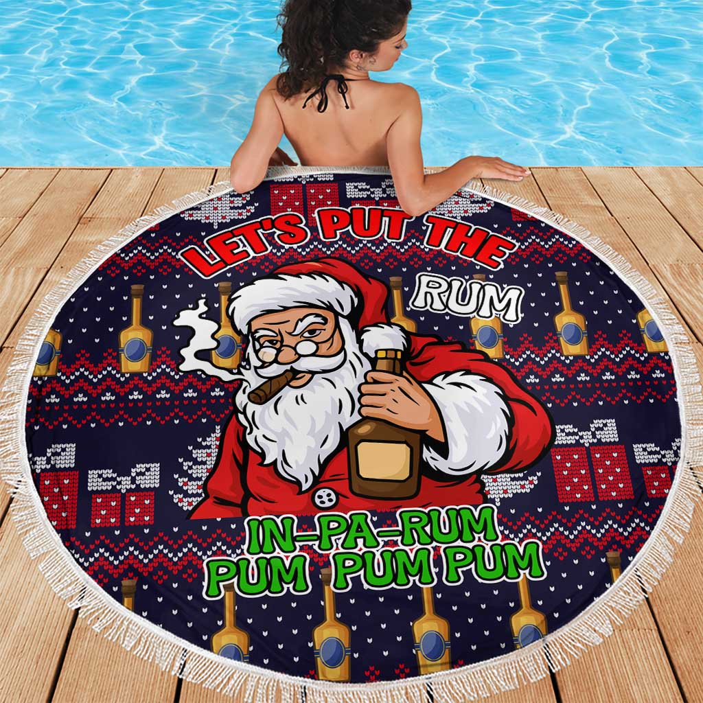 Lets Put The Rum Pum Pum Pum Christmas Beach Blanket Xmas Holiday Patterns - Wonder Print Shop