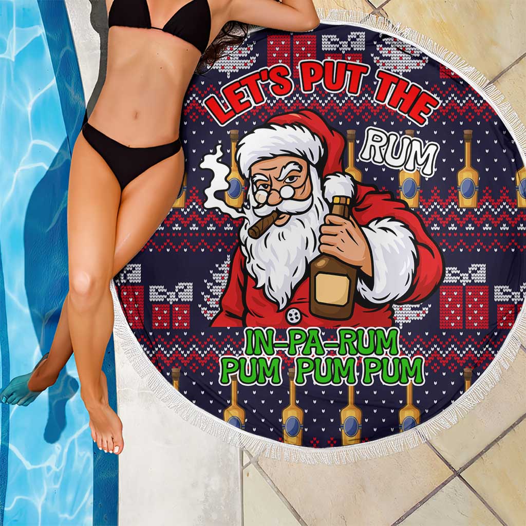 Lets Put The Rum Pum Pum Pum Christmas Beach Blanket Xmas Holiday Patterns - Wonder Print Shop