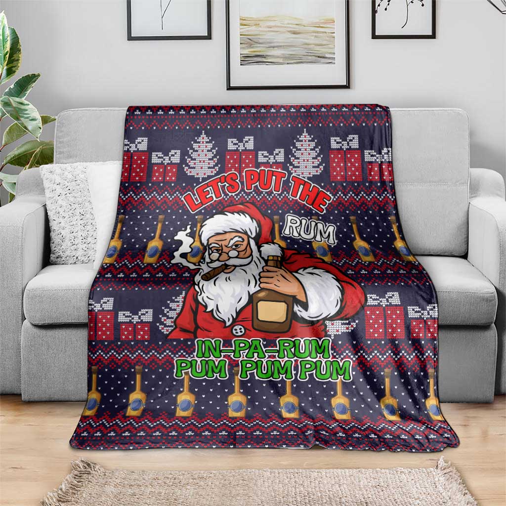 Lets Put The Rum Pum Pum Pum Christmas Blanket Xmas Holiday Patterns - Wonder Print Shop
