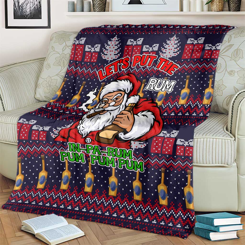 Lets Put The Rum Pum Pum Pum Christmas Blanket Xmas Holiday Patterns - Wonder Print Shop