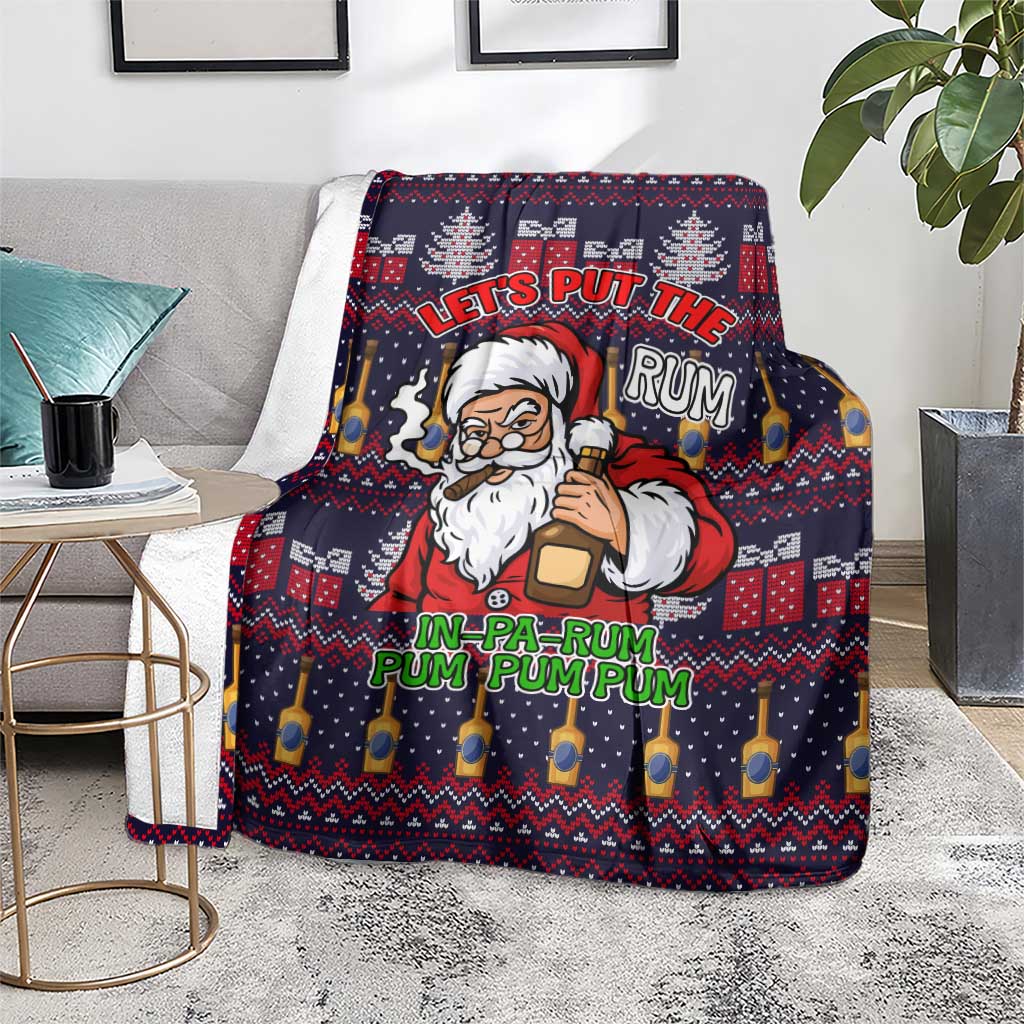 Lets Put The Rum Pum Pum Pum Christmas Blanket Xmas Holiday Patterns - Wonder Print Shop