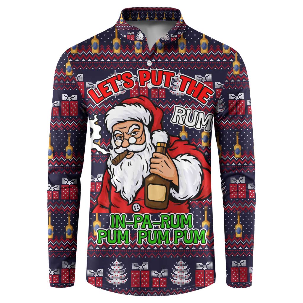 Lets Put The Rum Pum Pum Pum Christmas Button Sweatshirt Xmas Holiday Patterns - Wonder Print Shop