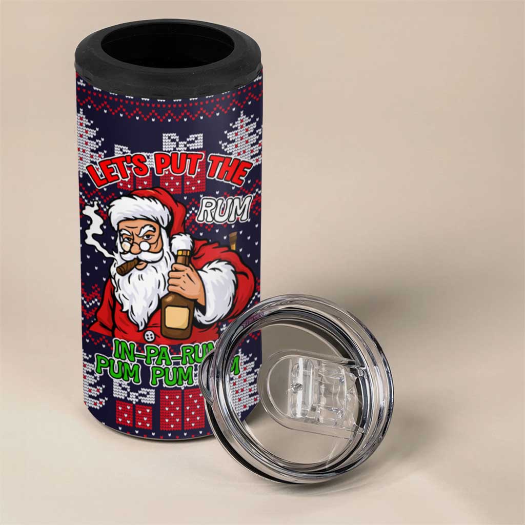 Lets Put The Rum Pum Pum Pum Christmas 4 in 1 Can Cooler Tumbler Xmas Holiday Patterns - Wonder Print Shop