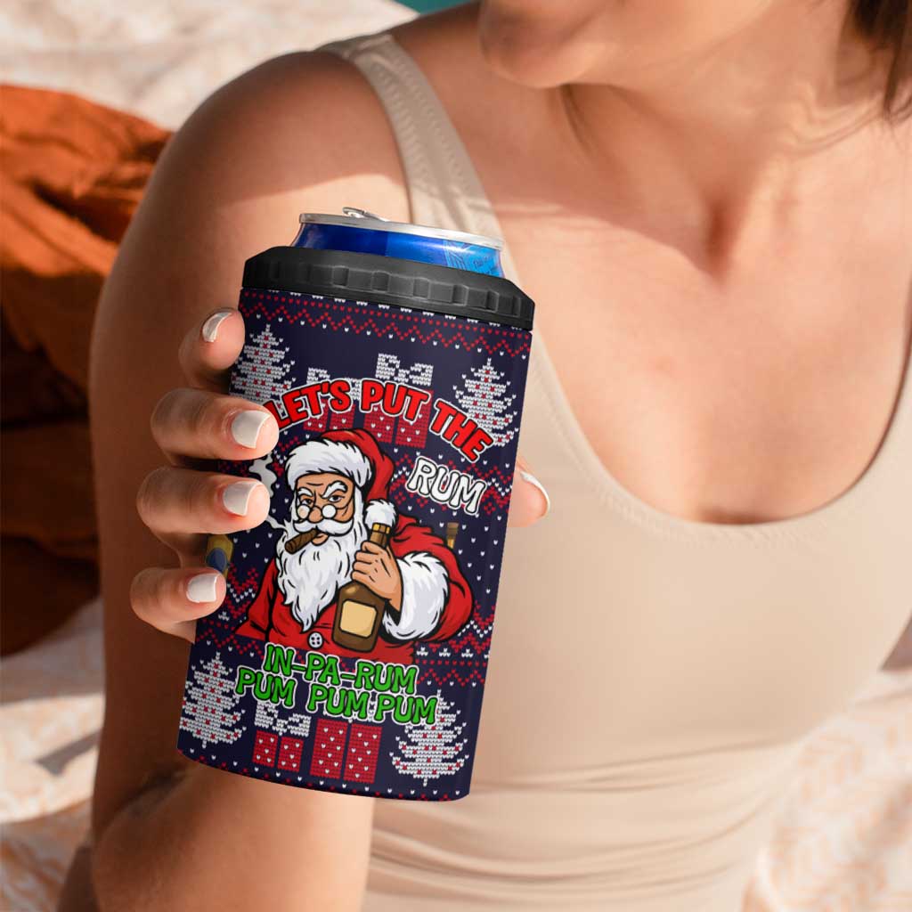 Lets Put The Rum Pum Pum Pum Christmas 4 in 1 Can Cooler Tumbler Xmas Holiday Patterns - Wonder Print Shop