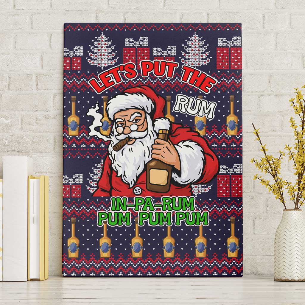 Lets Put The Rum Pum Pum Pum Christmas Canvas Wall Art Xmas Holiday Patterns - Wonder Print Shop