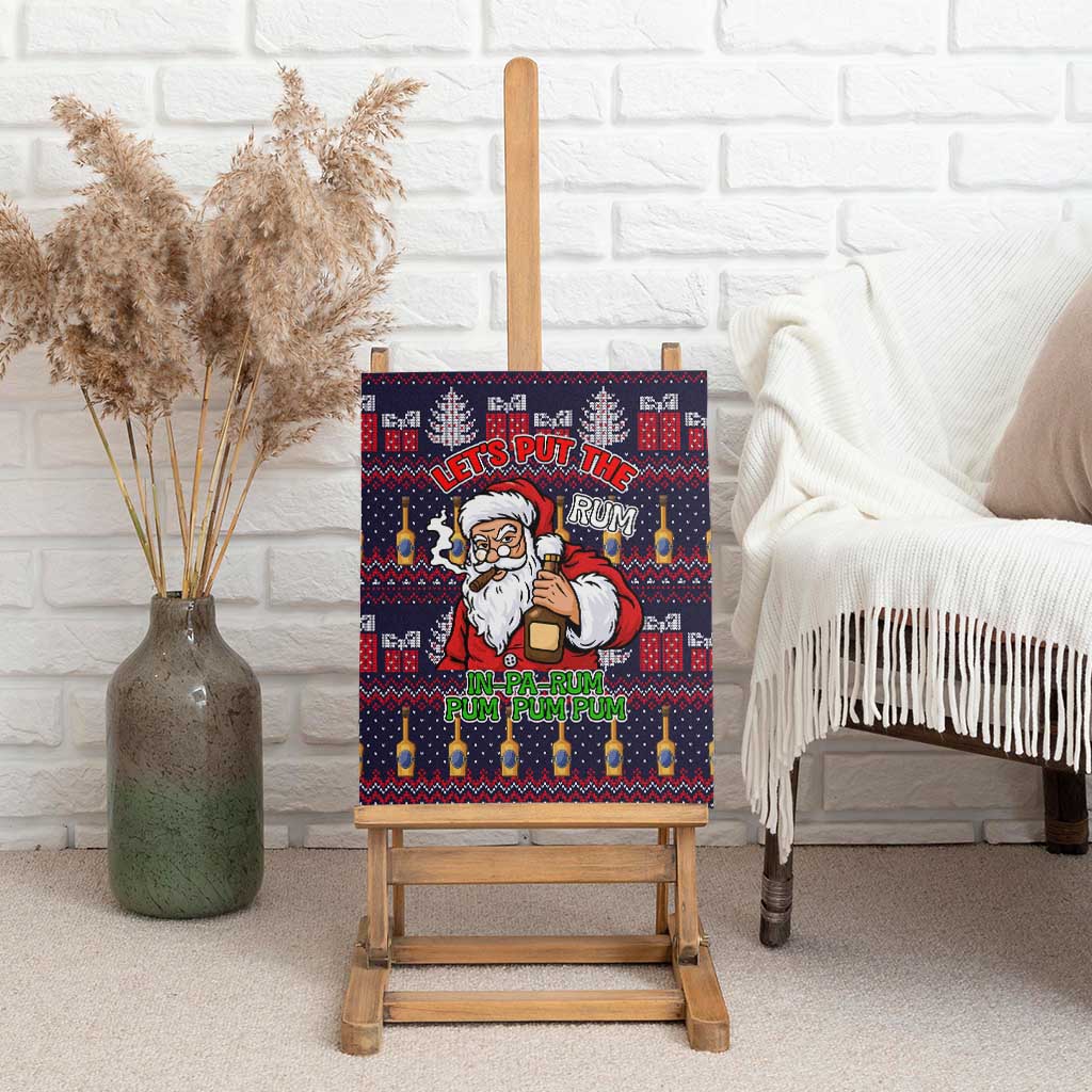 Lets Put The Rum Pum Pum Pum Christmas Canvas Wall Art Xmas Holiday Patterns - Wonder Print Shop