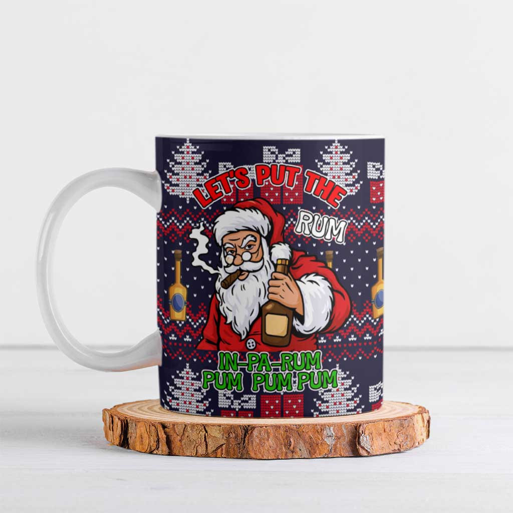 Lets Put The Rum Pum Pum Pum Christmas Ceramic Mug Xmas Holiday Patterns - Wonder Print Shop
