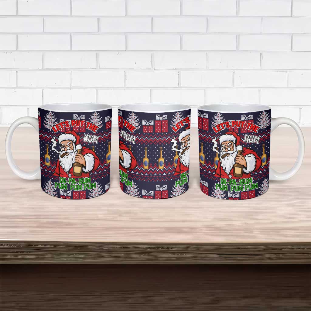 Lets Put The Rum Pum Pum Pum Christmas Ceramic Mug Xmas Holiday Patterns - Wonder Print Shop