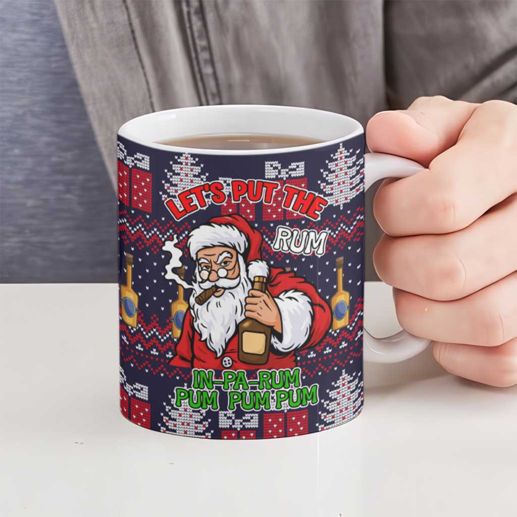 Lets Put The Rum Pum Pum Pum Christmas Ceramic Mug Xmas Holiday Patterns - Wonder Print Shop