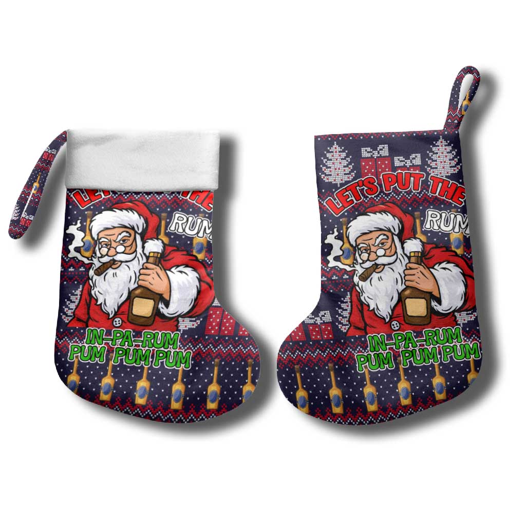 Lets Put The Rum Pum Pum Pum Christmas Stocking Xmas Holiday Patterns - Wonder Print Shop