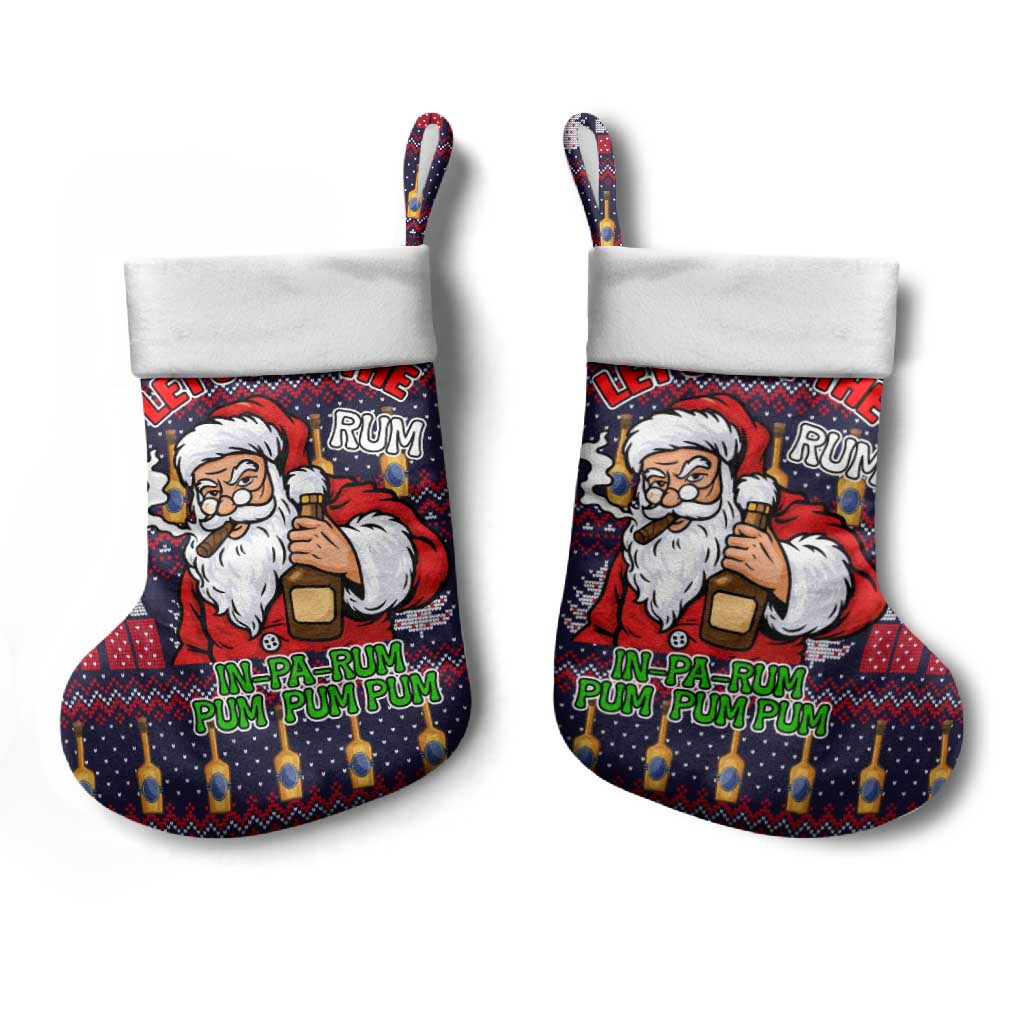 Lets Put The Rum Pum Pum Pum Christmas Stocking Xmas Holiday Patterns - Wonder Print Shop