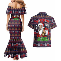 Lets Put The Rum Pum Pum Pum Christmas Couples Matching Mermaid Dress and Hawaiian Shirt Xmas Holiday Patterns - Wonder Print Shop