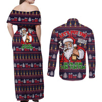 Lets Put The Rum Pum Pum Pum Christmas Couples Matching Off Shoulder Maxi Dress and Long Sleeve Button Shirt Xmas Holiday Patterns - Wonder Print Shop