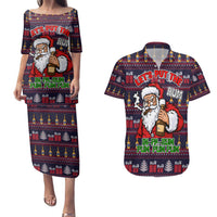 Lets Put The Rum Pum Pum Pum Christmas Couples Matching Puletasi and Hawaiian Shirt Xmas Holiday Patterns - Wonder Print Shop