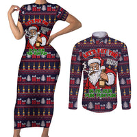 Lets Put The Rum Pum Pum Pum Christmas Couples Matching Short Sleeve Bodycon Dress and Long Sleeve Button Shirt Xmas Holiday Patterns - Wonder Print Shop
