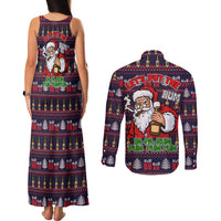 Lets Put The Rum Pum Pum Pum Christmas Couples Matching Tank Maxi Dress and Long Sleeve Button Shirt Xmas Holiday Patterns - Wonder Print Shop