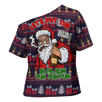Lets Put The Rum Pum Pum Pum Christmas Cross Shoulder Shirt Xmas Holiday Patterns - Wonder Print Shop