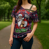 Lets Put The Rum Pum Pum Pum Christmas Cross Shoulder Shirt Xmas Holiday Patterns - Wonder Print Shop