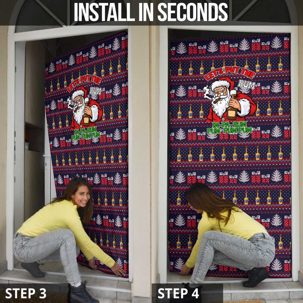 Lets Put The Rum Pum Pum Pum Christmas Door Cover Xmas Holiday Patterns - Wonder Print Shop