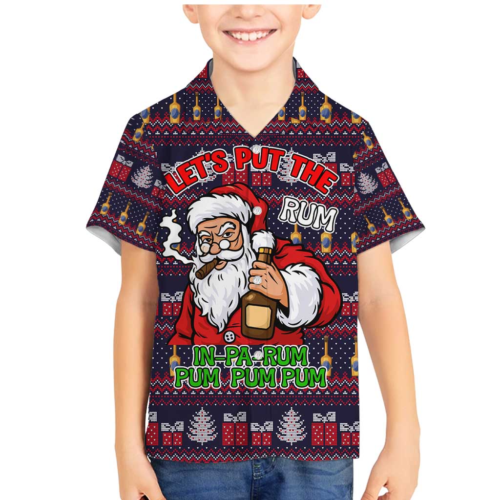 Lets Put The Rum Pum Pum Pum Christmas Family Matching Mermaid Dress and Hawaiian Shirt Xmas Holiday Patterns - Wonder Print Shop