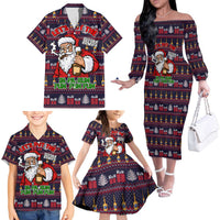 Lets Put The Rum Pum Pum Pum Christmas Family Matching Off The Shoulder Long Sleeve Dress and Hawaiian Shirt Xmas Holiday Patterns - Wonder Print Shop