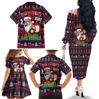 Lets Put The Rum Pum Pum Pum Christmas Family Matching Off The Shoulder Long Sleeve Dress and Hawaiian Shirt Xmas Holiday Patterns - Wonder Print Shop