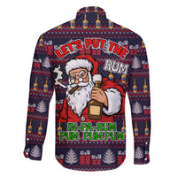 Lets Put The Rum Pum Pum Pum Christmas Family Matching Off The Shoulder Long Sleeve Dress and Hawaiian Shirt Xmas Holiday Patterns - Wonder Print Shop