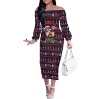 Lets Put The Rum Pum Pum Pum Christmas Family Matching Off The Shoulder Long Sleeve Dress and Hawaiian Shirt Xmas Holiday Patterns - Wonder Print Shop