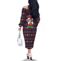 Lets Put The Rum Pum Pum Pum Christmas Family Matching Off The Shoulder Long Sleeve Dress and Hawaiian Shirt Xmas Holiday Patterns - Wonder Print Shop