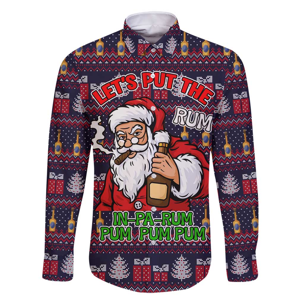 Lets Put The Rum Pum Pum Pum Christmas Family Matching Off Shoulder Short Dress and Hawaiian Shirt Xmas Holiday Patterns - Wonder Print Shop