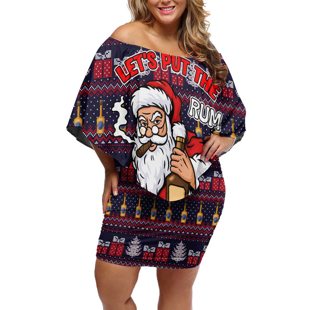 Lets Put The Rum Pum Pum Pum Christmas Family Matching Off Shoulder Short Dress and Hawaiian Shirt Xmas Holiday Patterns - Wonder Print Shop