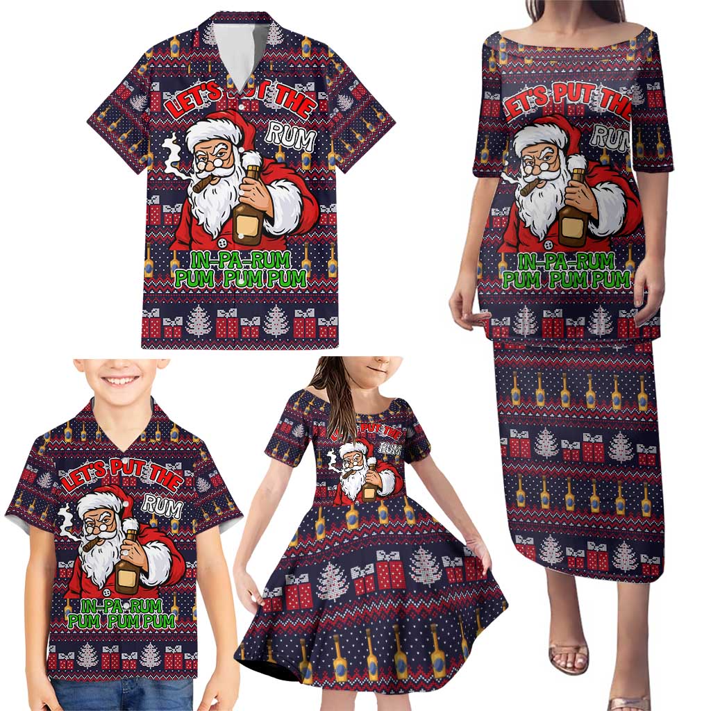 Lets Put The Rum Pum Pum Pum Christmas Family Matching Puletasi and Hawaiian Shirt Xmas Holiday Patterns - Wonder Print Shop