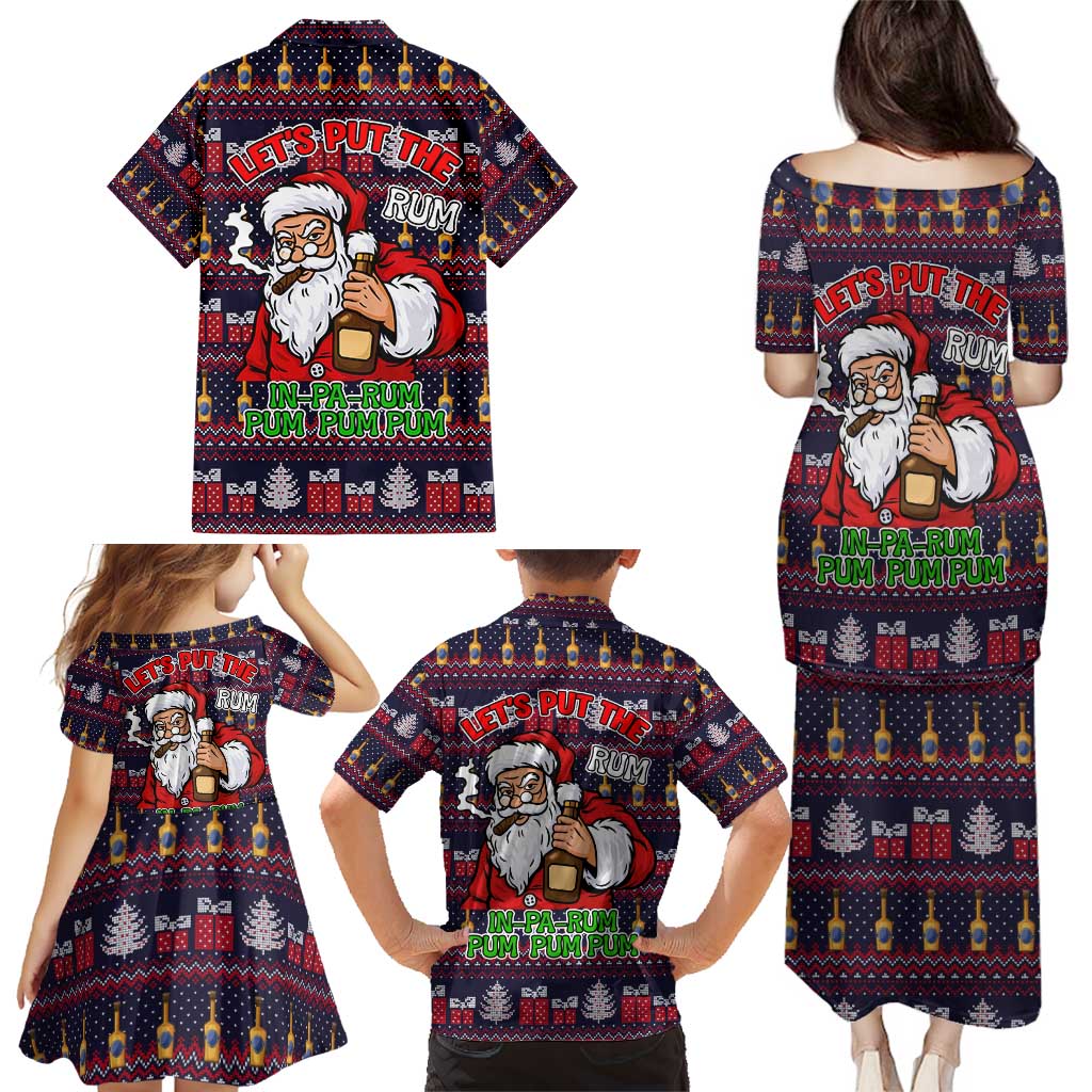 Lets Put The Rum Pum Pum Pum Christmas Family Matching Puletasi and Hawaiian Shirt Xmas Holiday Patterns - Wonder Print Shop
