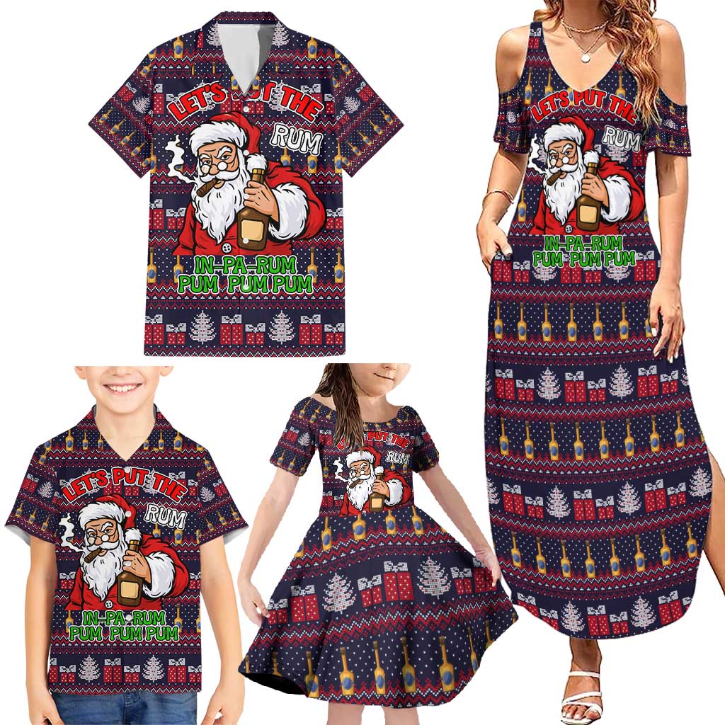 Lets Put The Rum Pum Pum Pum Christmas Family Matching Summer Maxi Dress and Hawaiian Shirt Xmas Holiday Patterns - Wonder Print Shop