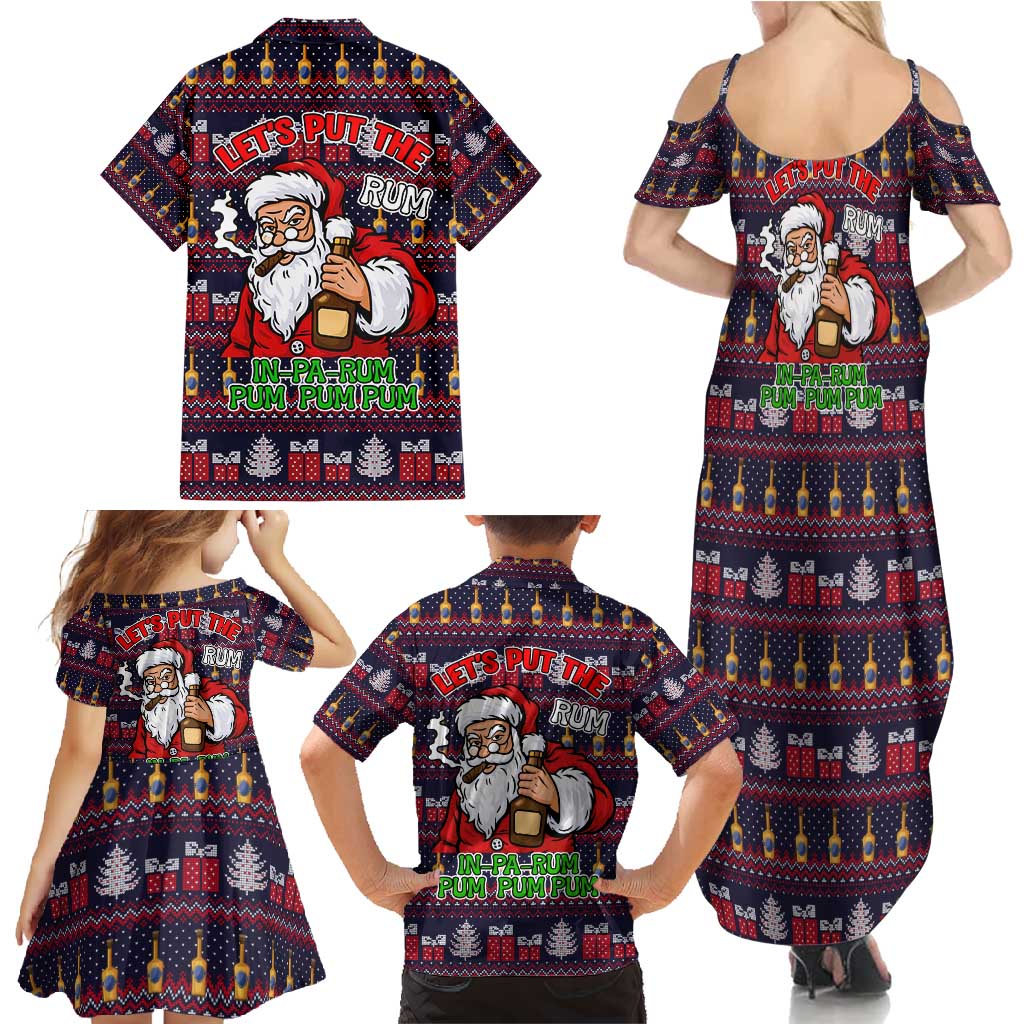 Lets Put The Rum Pum Pum Pum Christmas Family Matching Summer Maxi Dress and Hawaiian Shirt Xmas Holiday Patterns - Wonder Print Shop