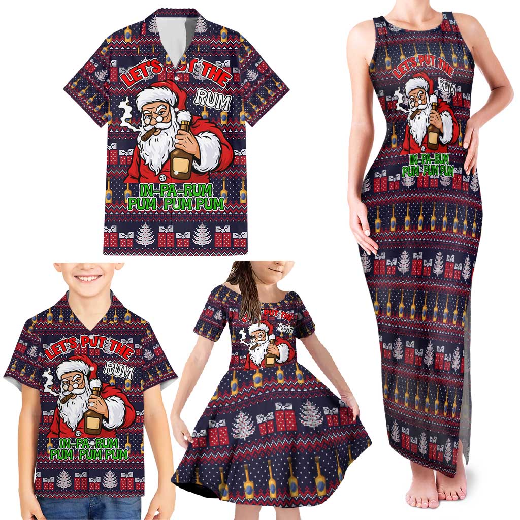 Lets Put The Rum Pum Pum Pum Christmas Family Matching Tank Maxi Dress and Hawaiian Shirt Xmas Holiday Patterns - Wonder Print Shop