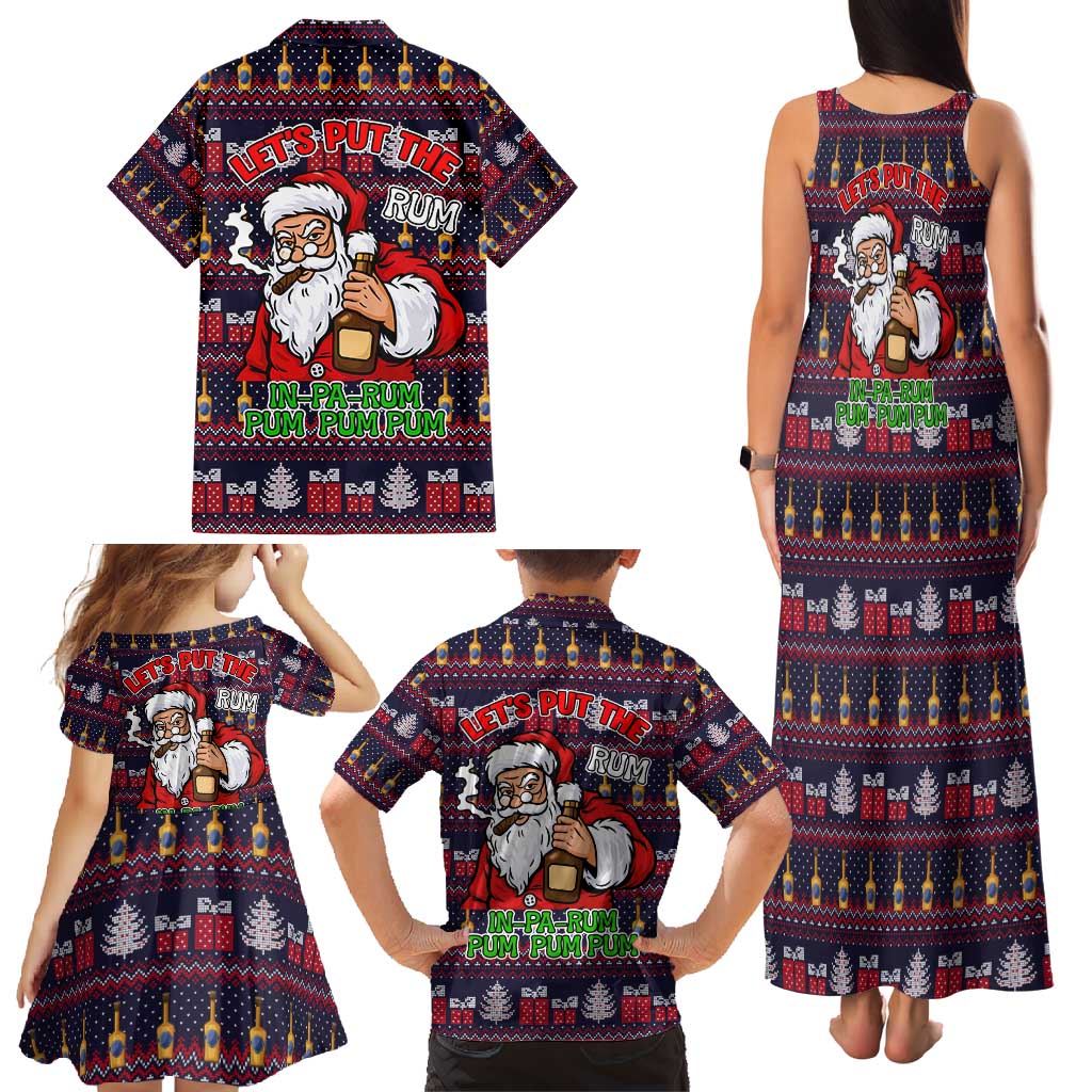 Lets Put The Rum Pum Pum Pum Christmas Family Matching Tank Maxi Dress and Hawaiian Shirt Xmas Holiday Patterns - Wonder Print Shop