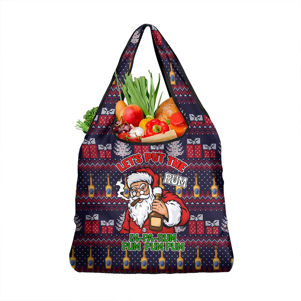 Lets Put The Rum Pum Pum Pum Christmas Grocery Bag Xmas Holiday Patterns - Wonder Print Shop