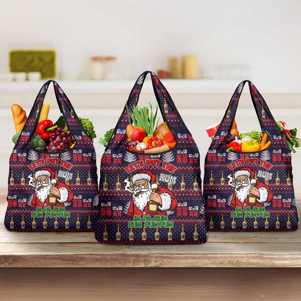 Lets Put The Rum Pum Pum Pum Christmas Grocery Bag Xmas Holiday Patterns - Wonder Print Shop