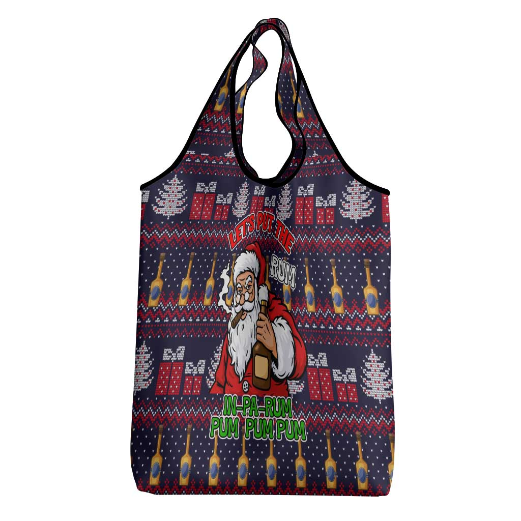 Lets Put The Rum Pum Pum Pum Christmas Grocery Bag Xmas Holiday Patterns - Wonder Print Shop