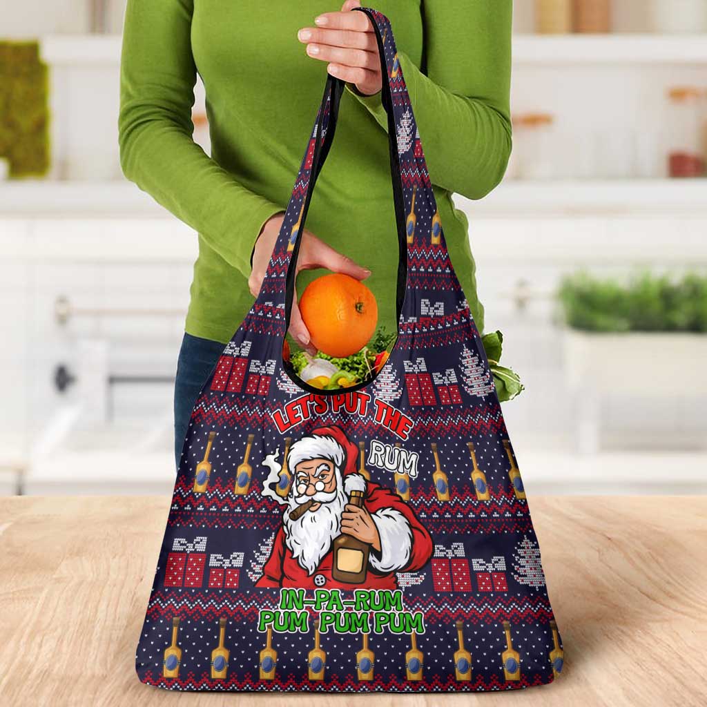 Lets Put The Rum Pum Pum Pum Christmas Grocery Bag Xmas Holiday Patterns - Wonder Print Shop