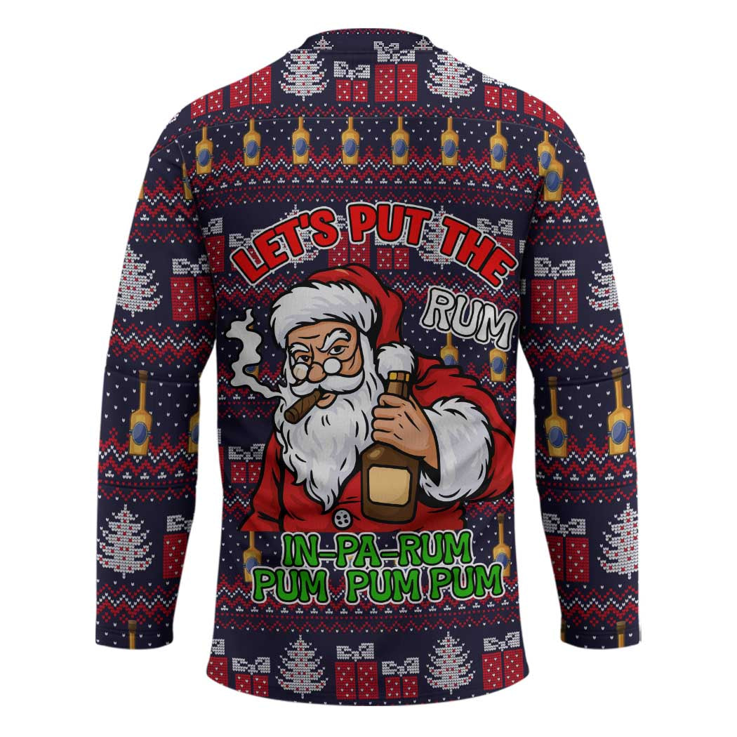 Lets Put The Rum Pum Pum Pum Christmas Hockey Jersey Xmas Holiday Patterns - Wonder Print Shop