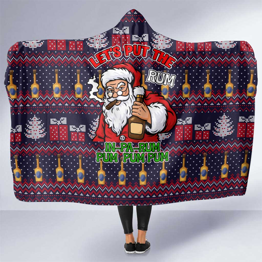 Lets Put The Rum Pum Pum Pum Christmas Hooded Blanket Xmas Holiday Patterns - Wonder Print Shop