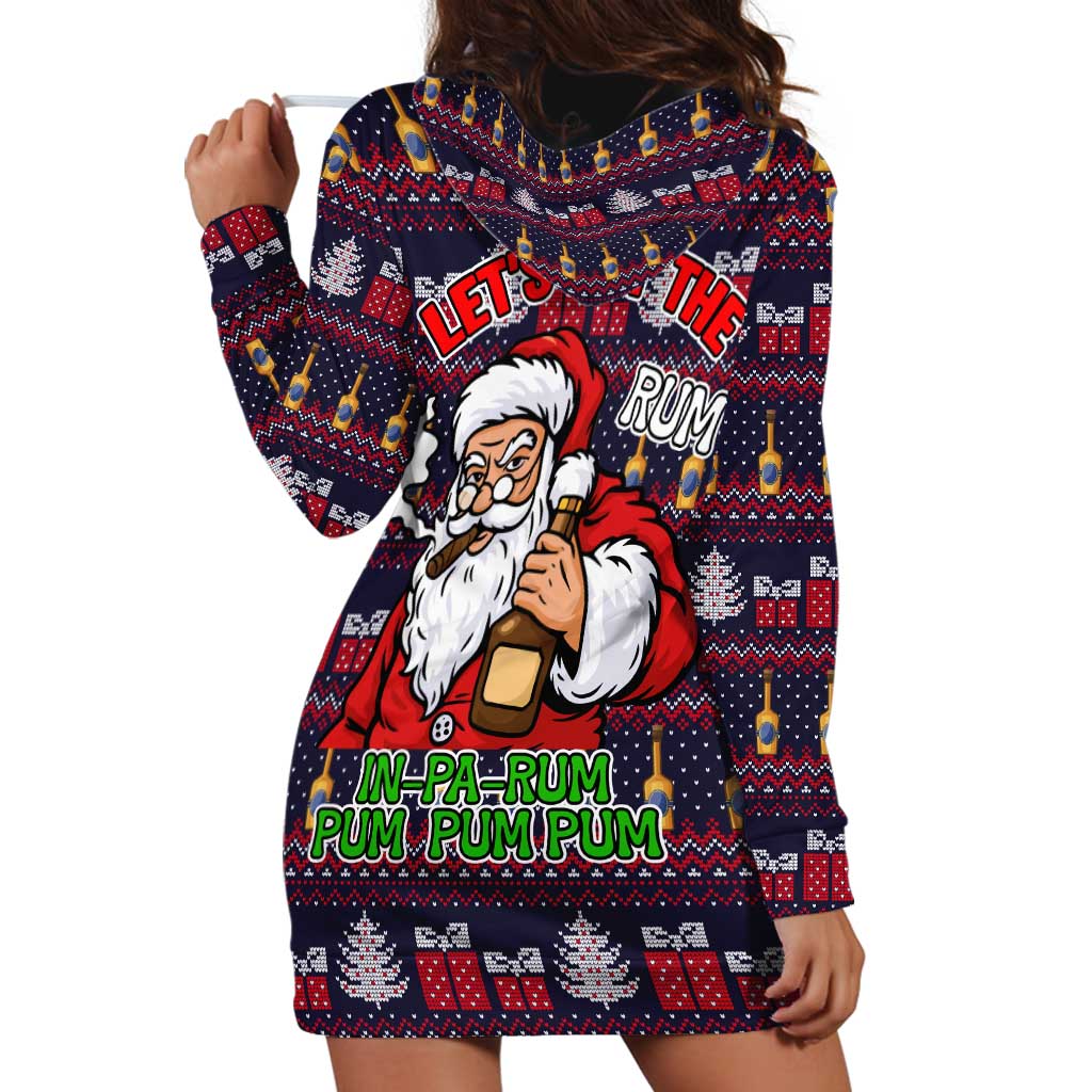 Lets Put The Rum Pum Pum Pum Christmas Hoodie Dress Xmas Holiday Patterns - Wonder Print Shop