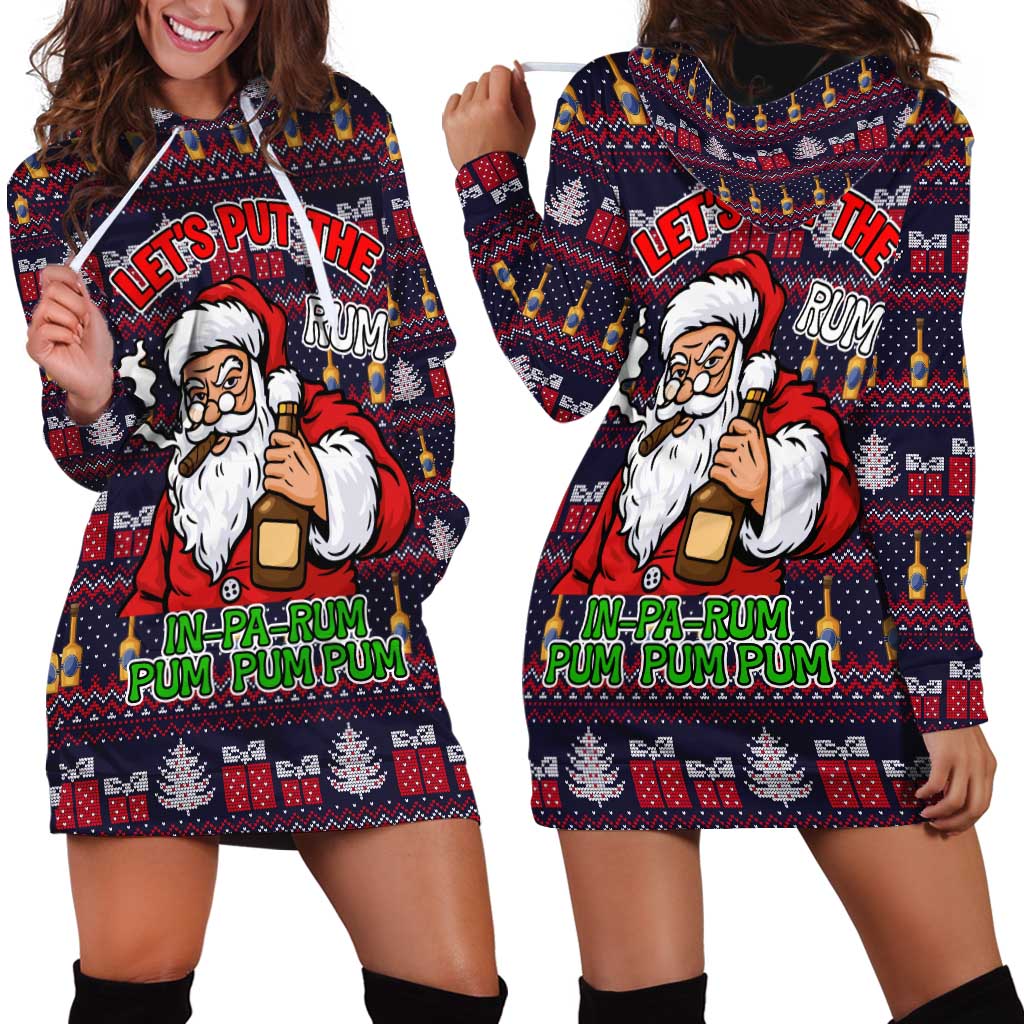 Lets Put The Rum Pum Pum Pum Christmas Hoodie Dress Xmas Holiday Patterns - Wonder Print Shop