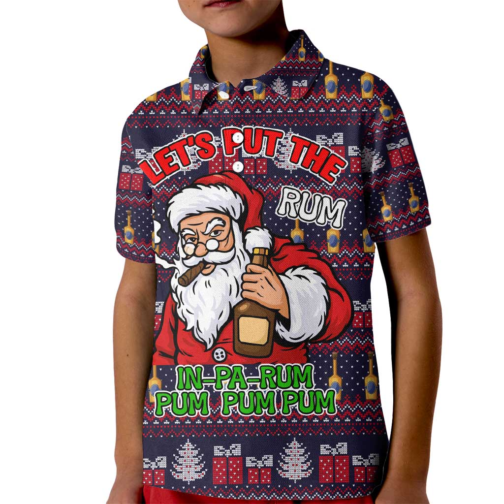 Lets Put The Rum Pum Pum Pum Christmas Kid Polo Shirt Xmas Holiday Patterns - Wonder Print Shop