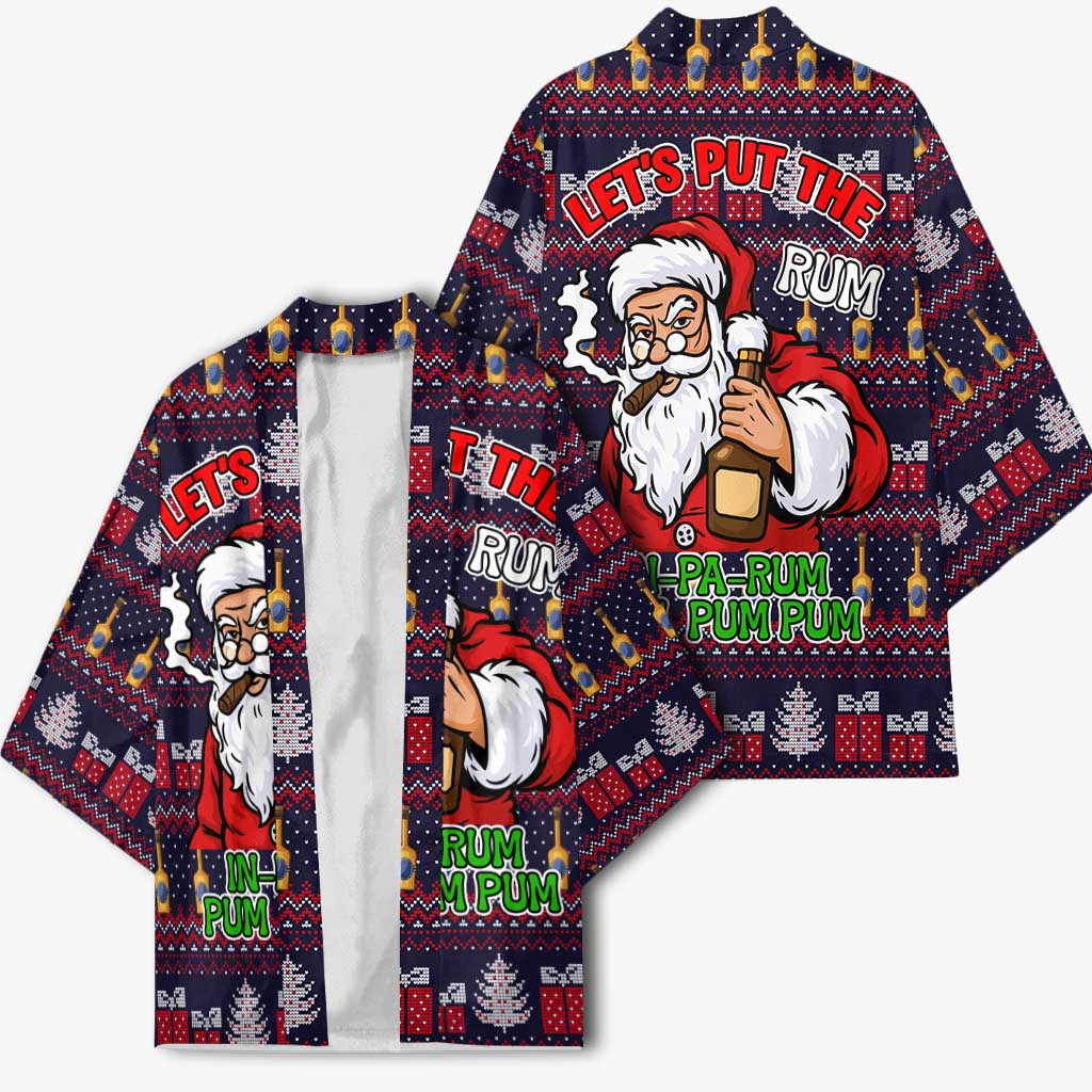 Lets Put The Rum Pum Pum Pum Christmas Kimono Xmas Holiday Patterns - Wonder Print Shop