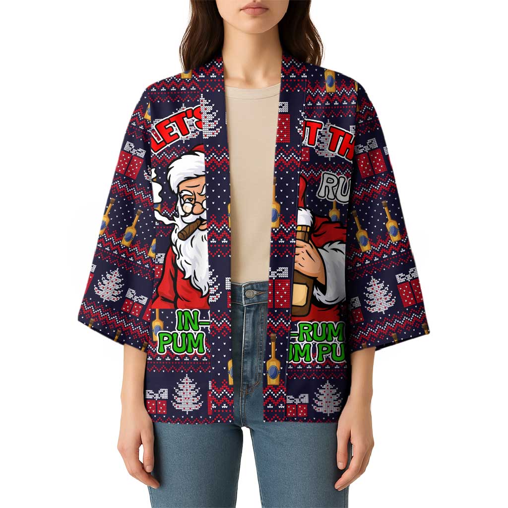 Lets Put The Rum Pum Pum Pum Christmas Kimono Xmas Holiday Patterns - Wonder Print Shop