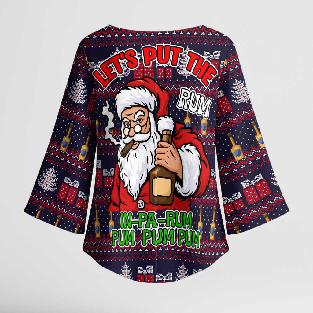 Lets Put The Rum Pum Pum Pum Christmas Kimono Sleeve Blouse Xmas Holiday Patterns - Wonder Print Shop
